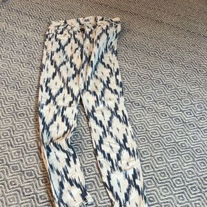 PAIGE VINTAGE Navy and Cream Patterned Skinny Jeans